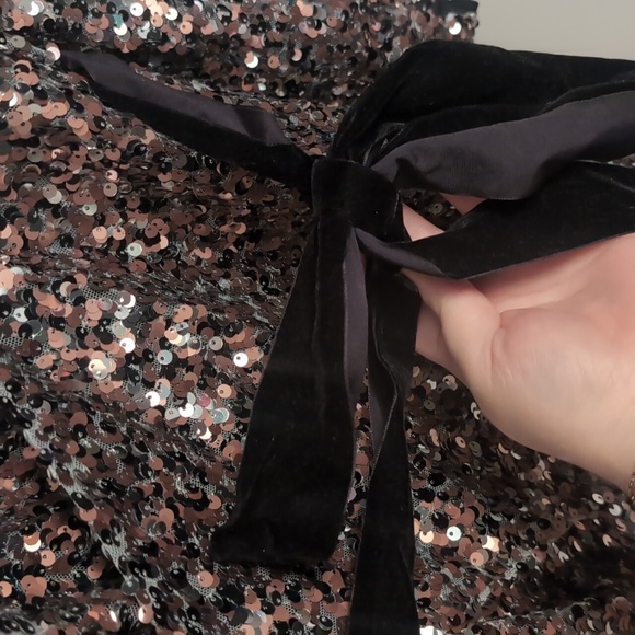 NWT Asos Long Sleeve Sequin Mini Wrap Dress - Picture 9 of 10